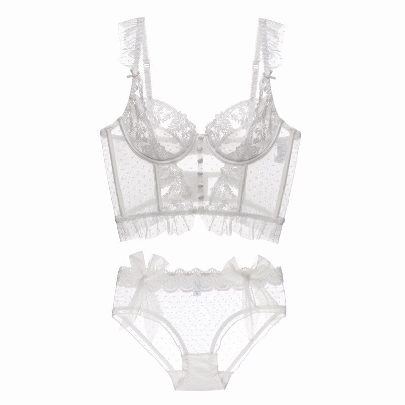 Embroidered Lace Bra Panty Set