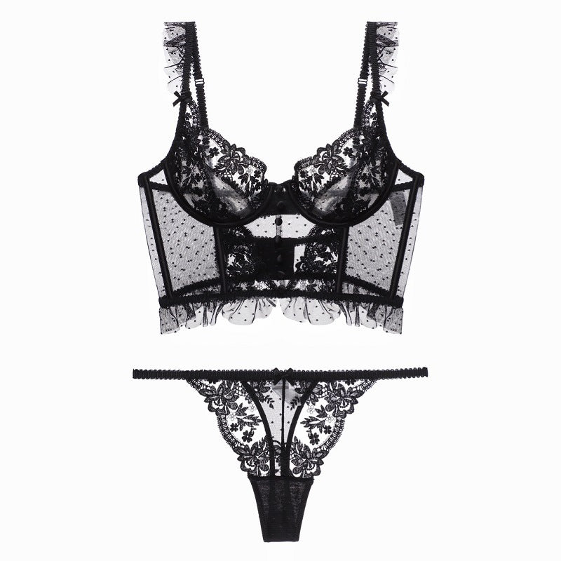 Embroidered Lace Bra Panty Set